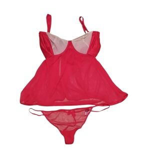 Adore Me Vibrant Red Babydoll And G-string